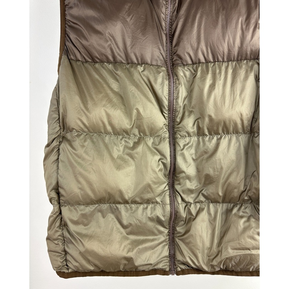 Uniqlo Ultra Light Down Vest Brown Taupe Colorblock Puffer Full Zip Men's XL - Picture 5 of 10